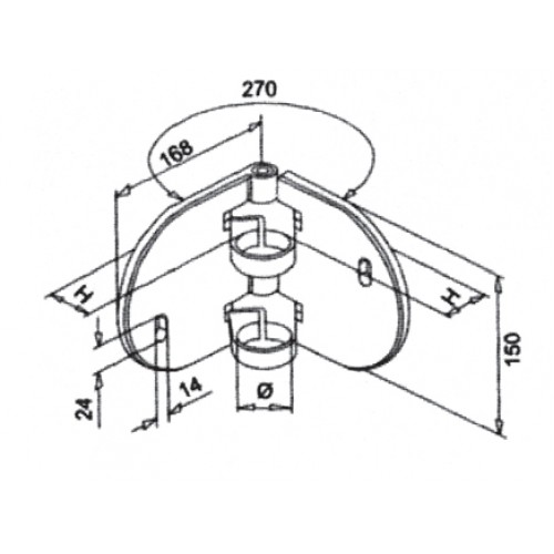 Reversible Side Fixing Clamp round Plate to suit 42.4mm o/d-Grade 316 Satin Polished